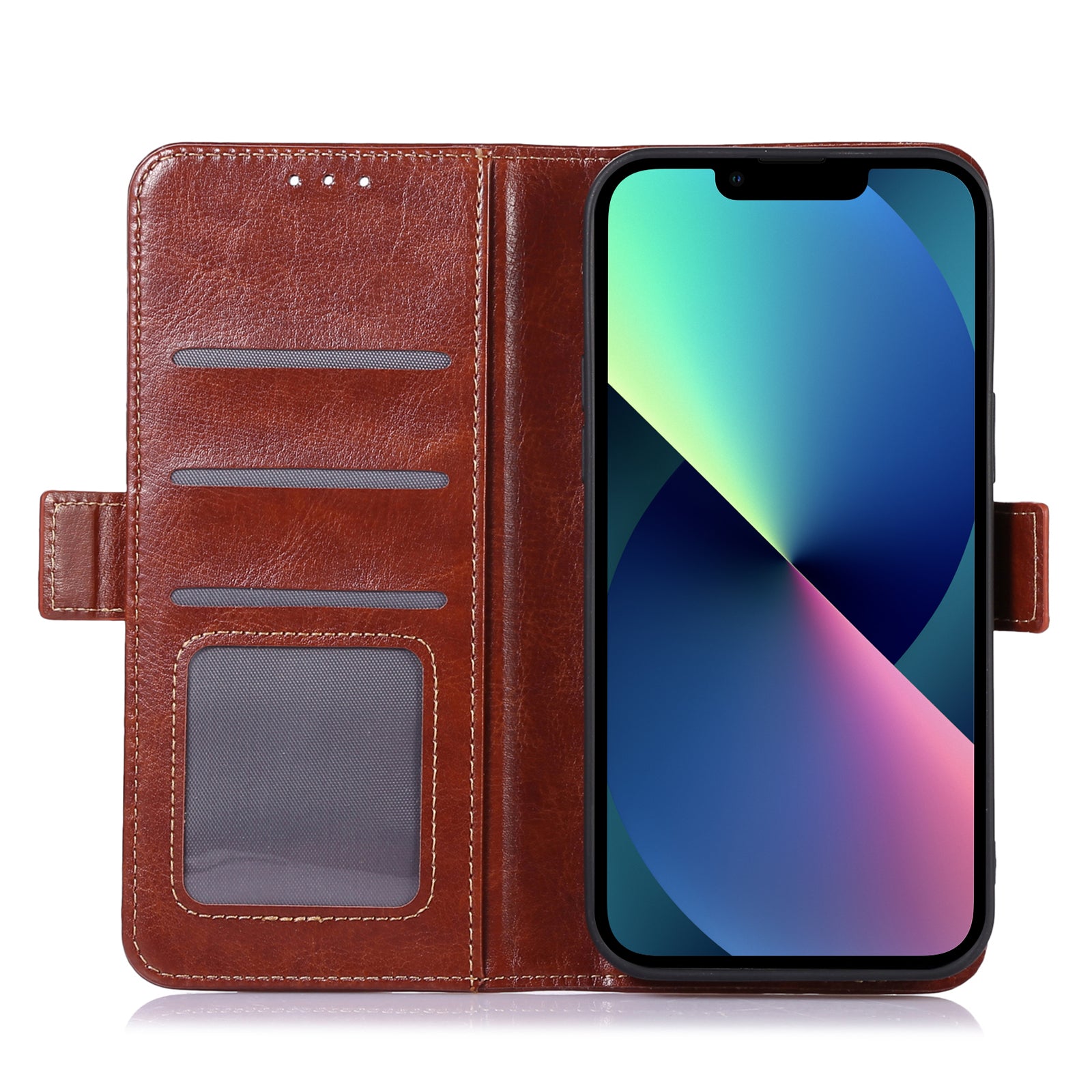 ABEEL Til iPhone 13 PU Læder Crazy Horse Texture Telefontaske Stødsikker TPU Pung Stand Cover ABEEL Til iPhone 13 PU Læder Crazy Horse Texture Telefontaske Stødsikker TPU Pung Stand Cover